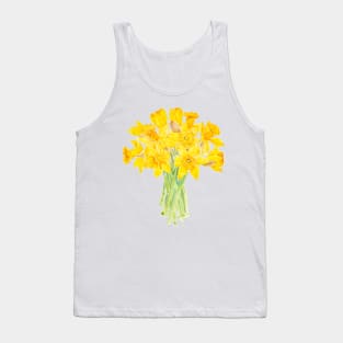 yellow daffodils bouquet watercolor Tank Top